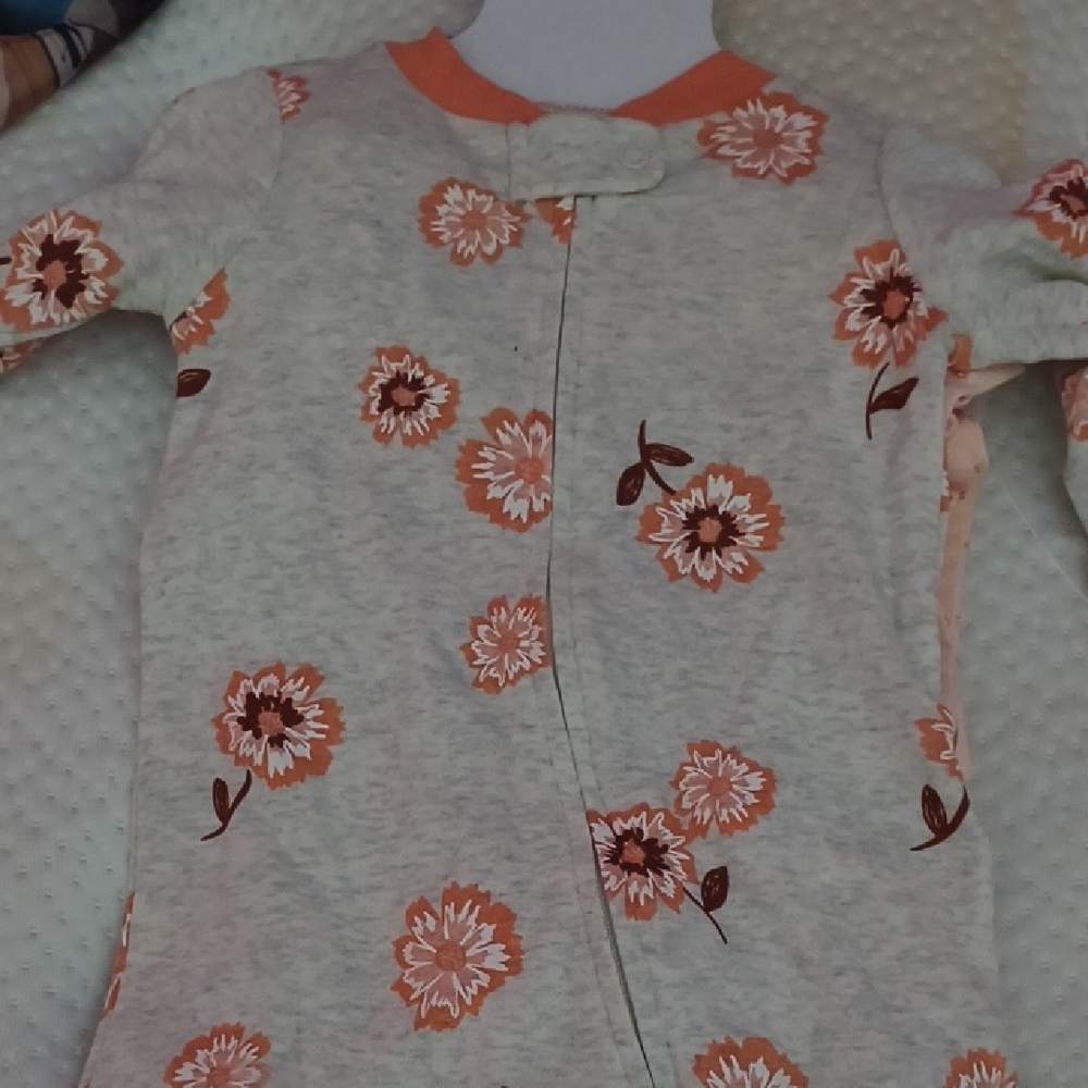 Carter's Peach and Floral Baby Onesie